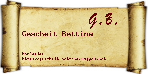 Gescheit Bettina névjegykártya
